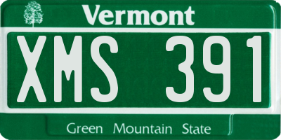 VT license plate XMS391