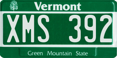 VT license plate XMS392