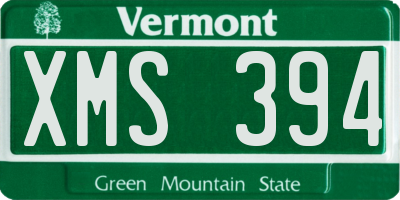 VT license plate XMS394