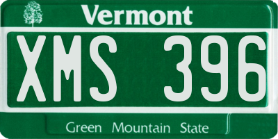 VT license plate XMS396