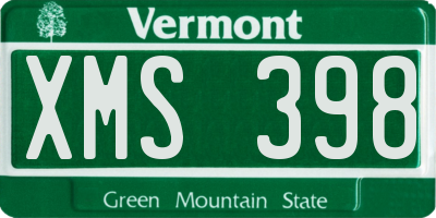 VT license plate XMS398