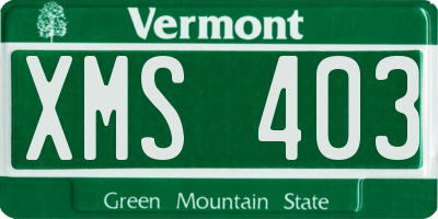 VT license plate XMS403