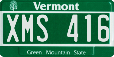 VT license plate XMS416