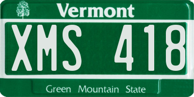VT license plate XMS418