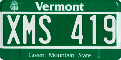 VT license plate XMS419