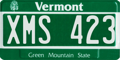 VT license plate XMS423