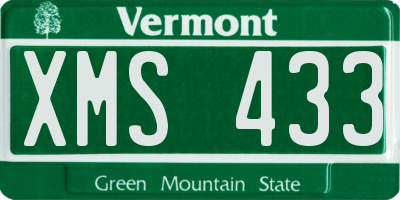 VT license plate XMS433