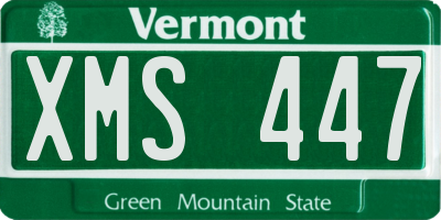 VT license plate XMS447