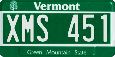 VT license plate XMS451