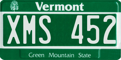 VT license plate XMS452