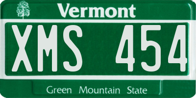 VT license plate XMS454