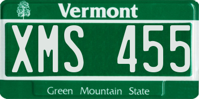 VT license plate XMS455