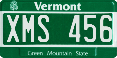 VT license plate XMS456