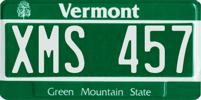VT license plate XMS457