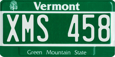 VT license plate XMS458