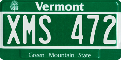VT license plate XMS472