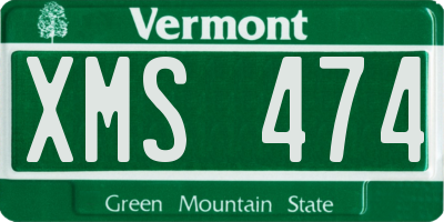 VT license plate XMS474