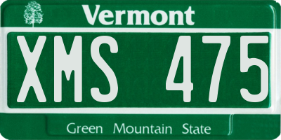 VT license plate XMS475