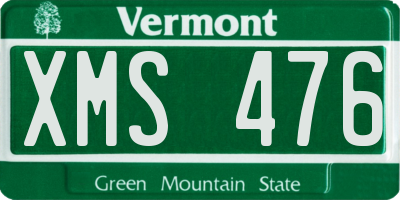 VT license plate XMS476