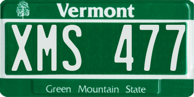 VT license plate XMS477