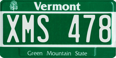VT license plate XMS478