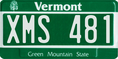VT license plate XMS481