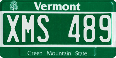 VT license plate XMS489