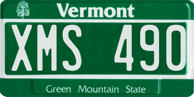VT license plate XMS490
