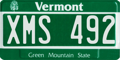 VT license plate XMS492