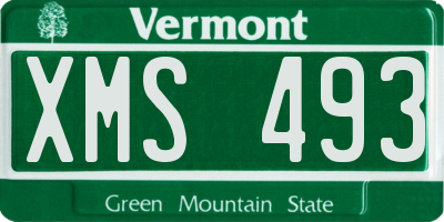 VT license plate XMS493