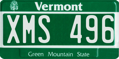 VT license plate XMS496