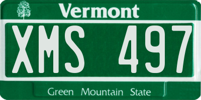 VT license plate XMS497