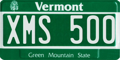 VT license plate XMS500
