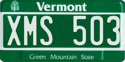VT license plate XMS503