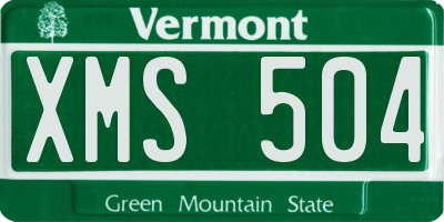 VT license plate XMS504