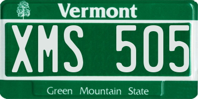 VT license plate XMS505