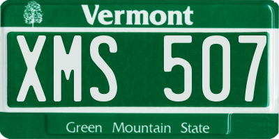 VT license plate XMS507