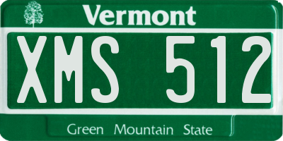 VT license plate XMS512