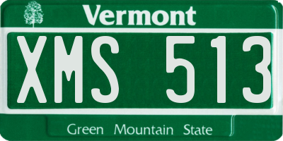 VT license plate XMS513