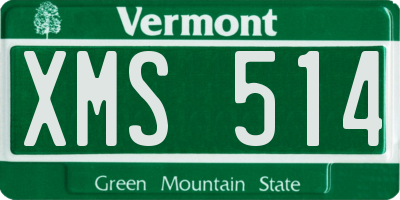 VT license plate XMS514