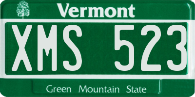 VT license plate XMS523