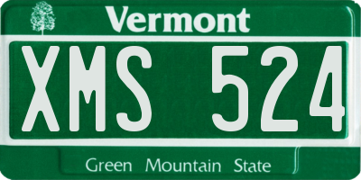 VT license plate XMS524