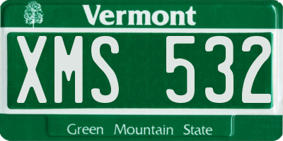 VT license plate XMS532