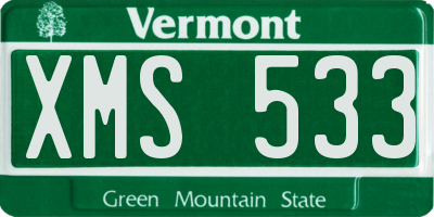 VT license plate XMS533
