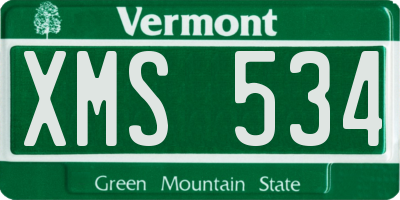 VT license plate XMS534