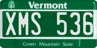 VT license plate XMS536