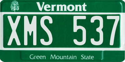 VT license plate XMS537