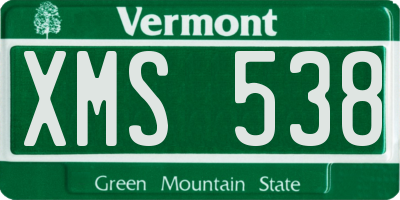 VT license plate XMS538
