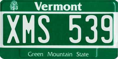 VT license plate XMS539