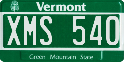 VT license plate XMS540